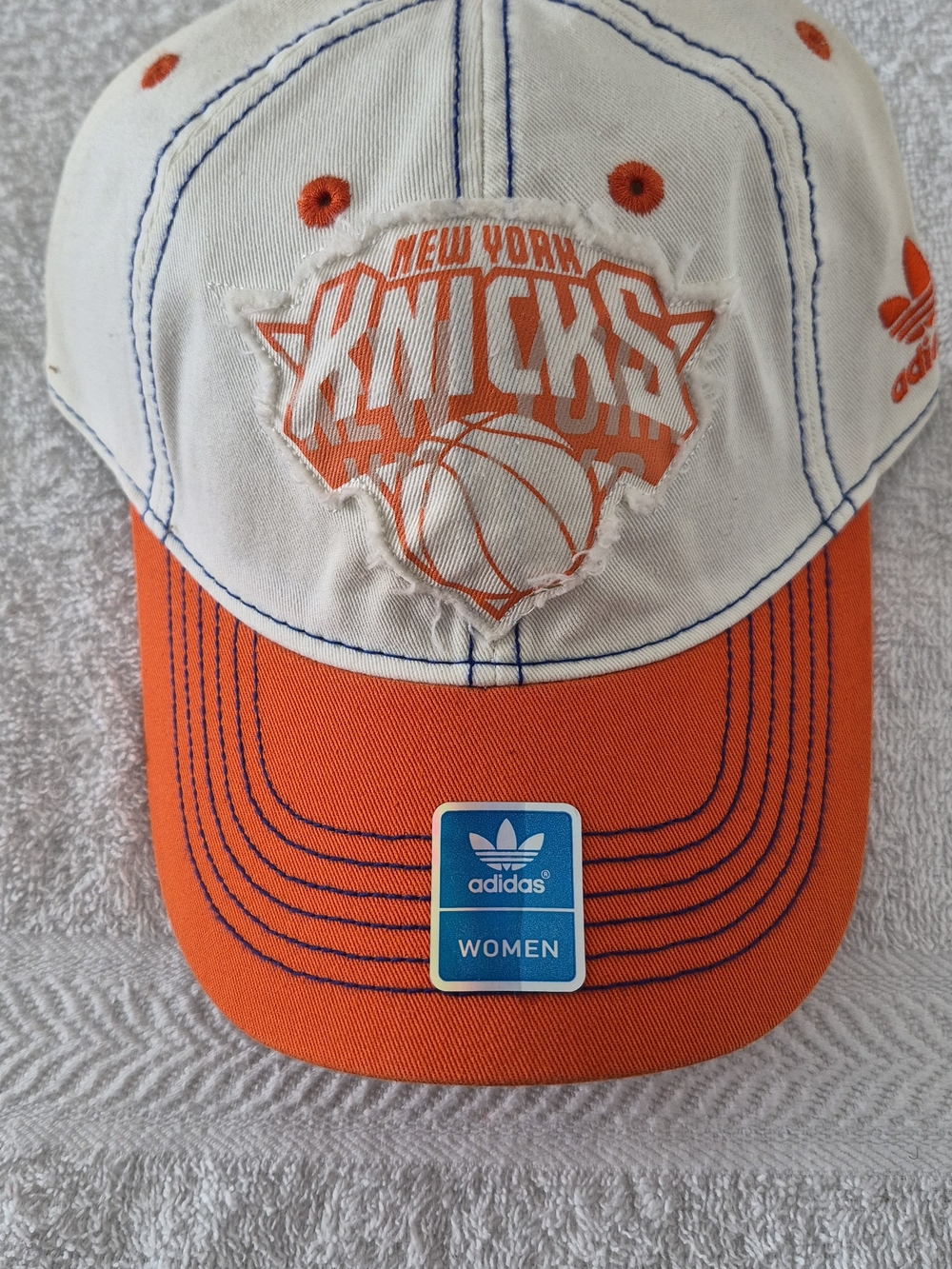adidas Women New York Knicks Orange & White Baseball Cap